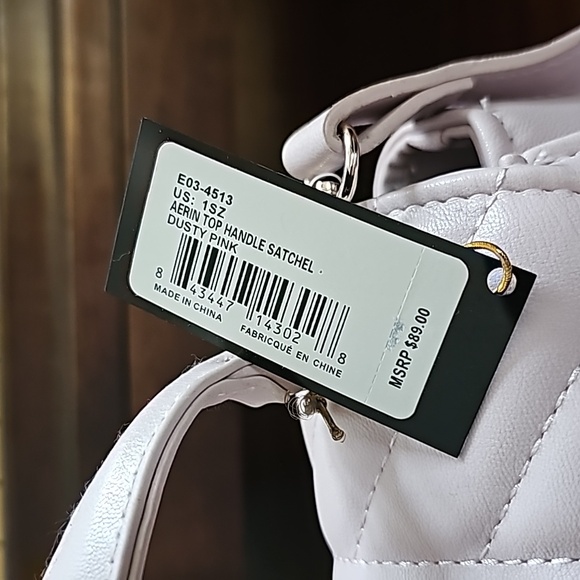 NWT Bebe Purse Aerin Top Handle Satchel Faux Leather Crossbody Pink - Picture 5 of 9